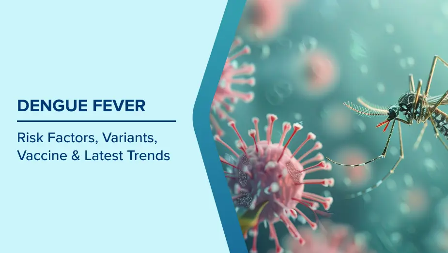 Illustration of early warning signs of dengue fever, including high fever, severe headache, skin rash, and muscle pain, highlighting key symptoms.